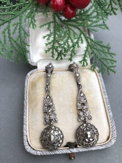 1920s Silver Marcasite Earrings