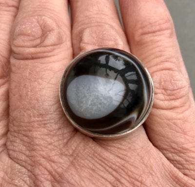 1980s Agate Ring