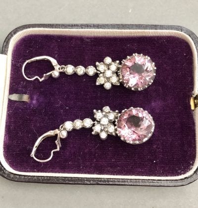 Georgian Amethyst Silver Earrings