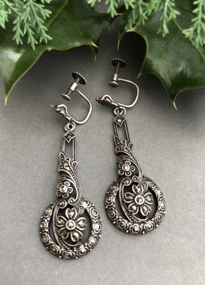 1930s Silver Marcasite Earrings