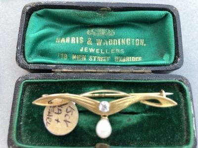 Art Nouveau Diamond Brooch