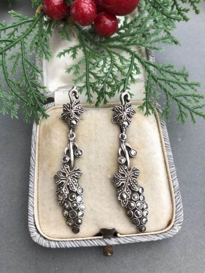 Silver Marcasite 1930s Earrings