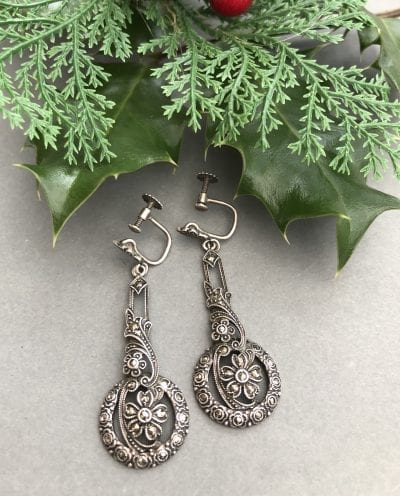 1930s Silver Marcasite Earrings