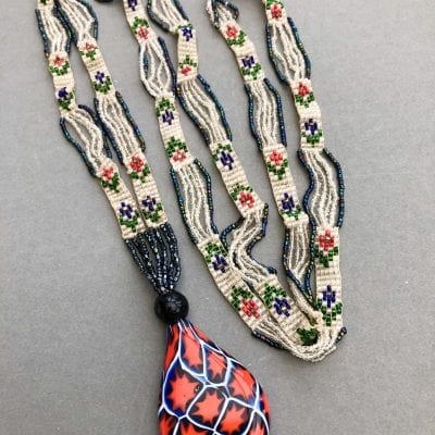 1920s Millefiori Flapper Necklace