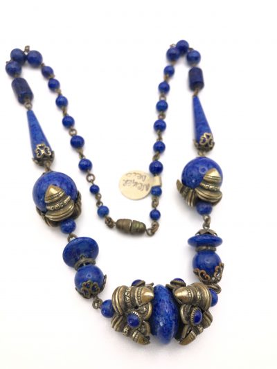 Neiger Lapis Blue Glass necklace