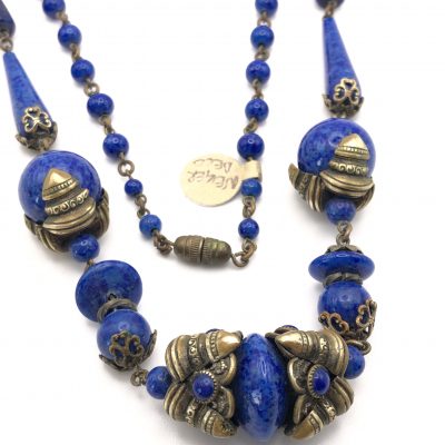 Neiger Lapis Blue Glass necklace