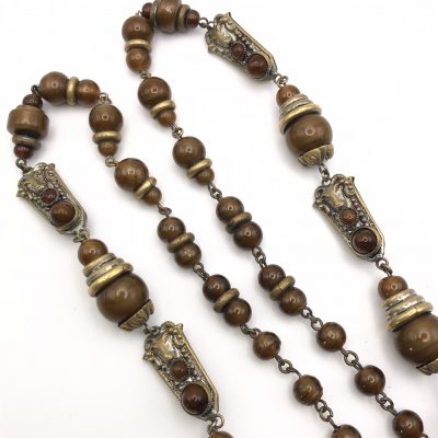 Neiger Rams Head brown beaded Necklace