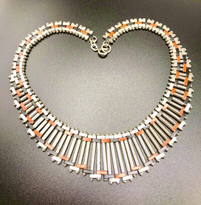 Jacob Bengel Brickwork (Mauerwerk) Orange and Black Necklace