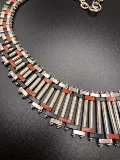 Jacob Bengel Brickwork (Mauerwerk) Orange and Black Necklace