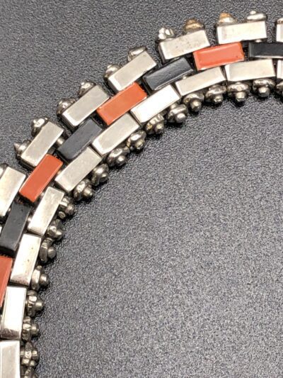 Jacob Bengel Brickwork (Mauerwerk) Orange and Black Necklace