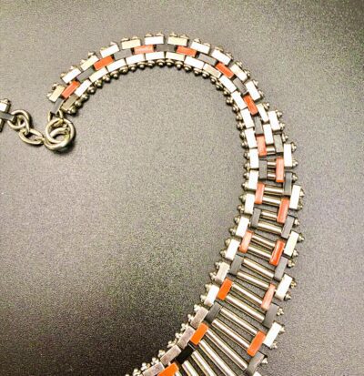 Jacob Bengel Brickwork (Mauerwerk) Orange and Black Necklace