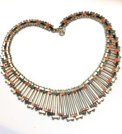 Jacob Bengel Brickwork (Mauerwerk) Orange and Black Necklace