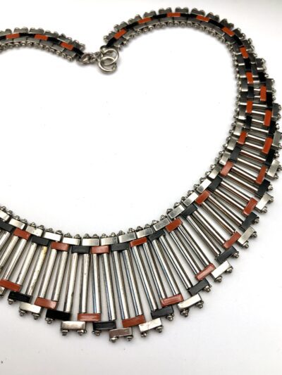 Jacob Bengel Brickwork (Mauerwerk) Orange and Black Necklace