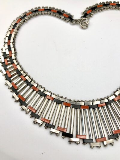 IMG 6929 scaled Vintage Jacob Bengel Brickwork (Mauerwerk) Orange and Black Necklace