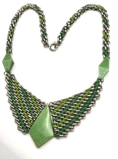 Jacob Bengel Brickwork (Mauerwerk) Green Bakelite Necklace