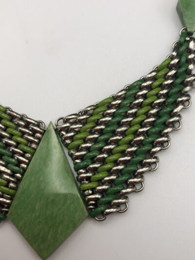 Jacob Bengel Brickwork (Mauerwerk) Green Bakelite Necklace