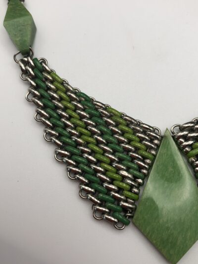 Jacob Bengel Brickwork (Mauerwerk) Green Bakelite Necklace