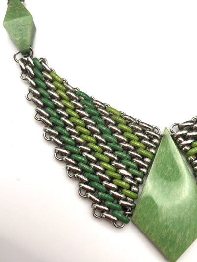 Jacob Bengel Brickwork (Mauerwerk) Green Bakelite Necklace