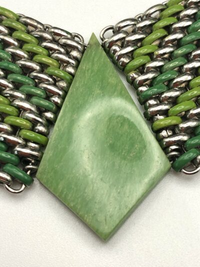 Jacob Bengel Brickwork (Mauerwerk) Green Bakelite Necklace