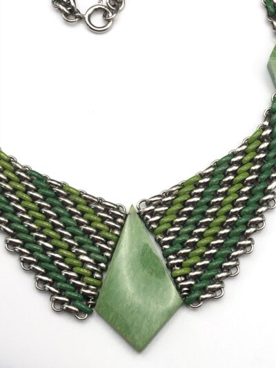 Jacob Bengel Brickwork (Mauerwerk) Green Bakelite Necklace