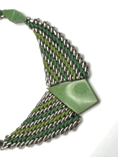 Jacob Bengel Brickwork (Mauerwerk) Green Bakelite Necklace