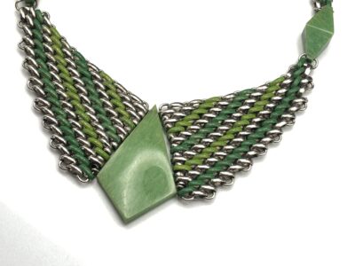 Jacob Bengel Brickwork (Mauerwerk) Green Bakelite Necklace