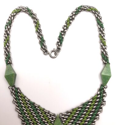 Jacob Bengel Brickwork (Mauerwerk) Green Bakelite Necklace