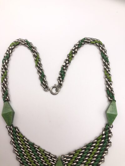 Jacob Bengel Brickwork (Mauerwerk) Green Bakelite Necklace