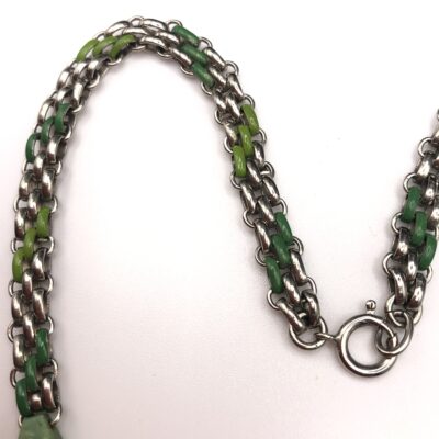 Jacob Bengel Brickwork (Mauerwerk) Green Bakelite Necklace