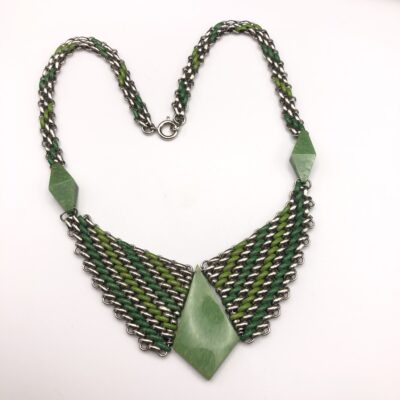 Jacob Bengel Brickwork (Mauerwerk) Green Bakelite Necklace