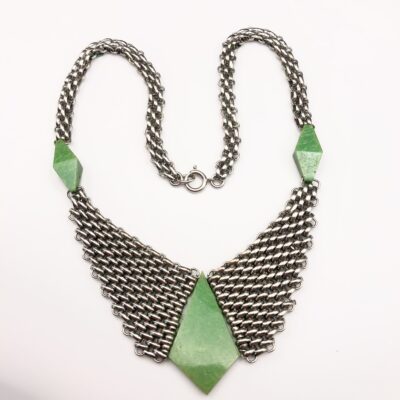 Jacob Bengel Brickwork (Mauerwerk) Green Bakelite Necklace