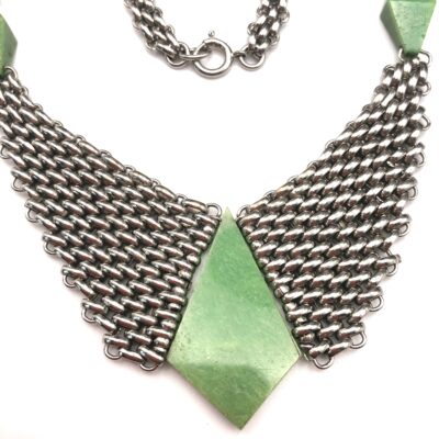 Jacob Bengel Brickwork (Mauerwerk) Green Bakelite Necklace