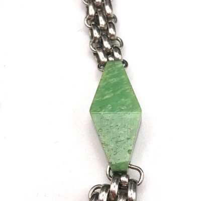 Jacob Bengel Brickwork (Mauerwerk) Green Bakelite Necklace