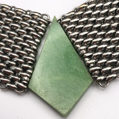 Jacob Bengel Brickwork (Mauerwerk) Green Bakelite Necklace