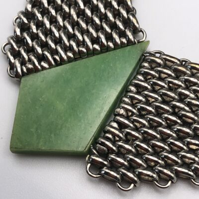 Jacob Bengel Brickwork (Mauerwerk) Green Bakelite Necklace