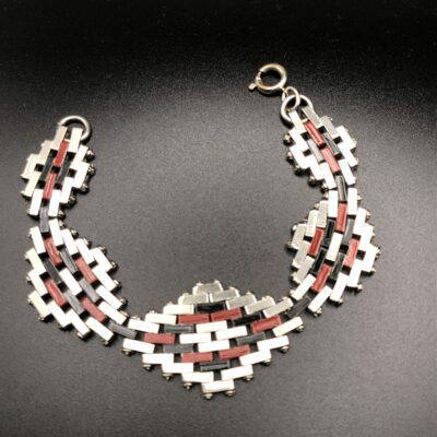 Vintage Jacob Bengel Brickwork (Mauerwerk) Red and Black Bracelet