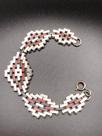 IMG 9558 scaled Vintage Jakob Bengel Brickwork (Mauerwerk) Red and Black Bracelet