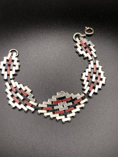 IMG 9562 scaled Vintage Jakob Bengel Brickwork (Mauerwerk) Red and Black Bracelet