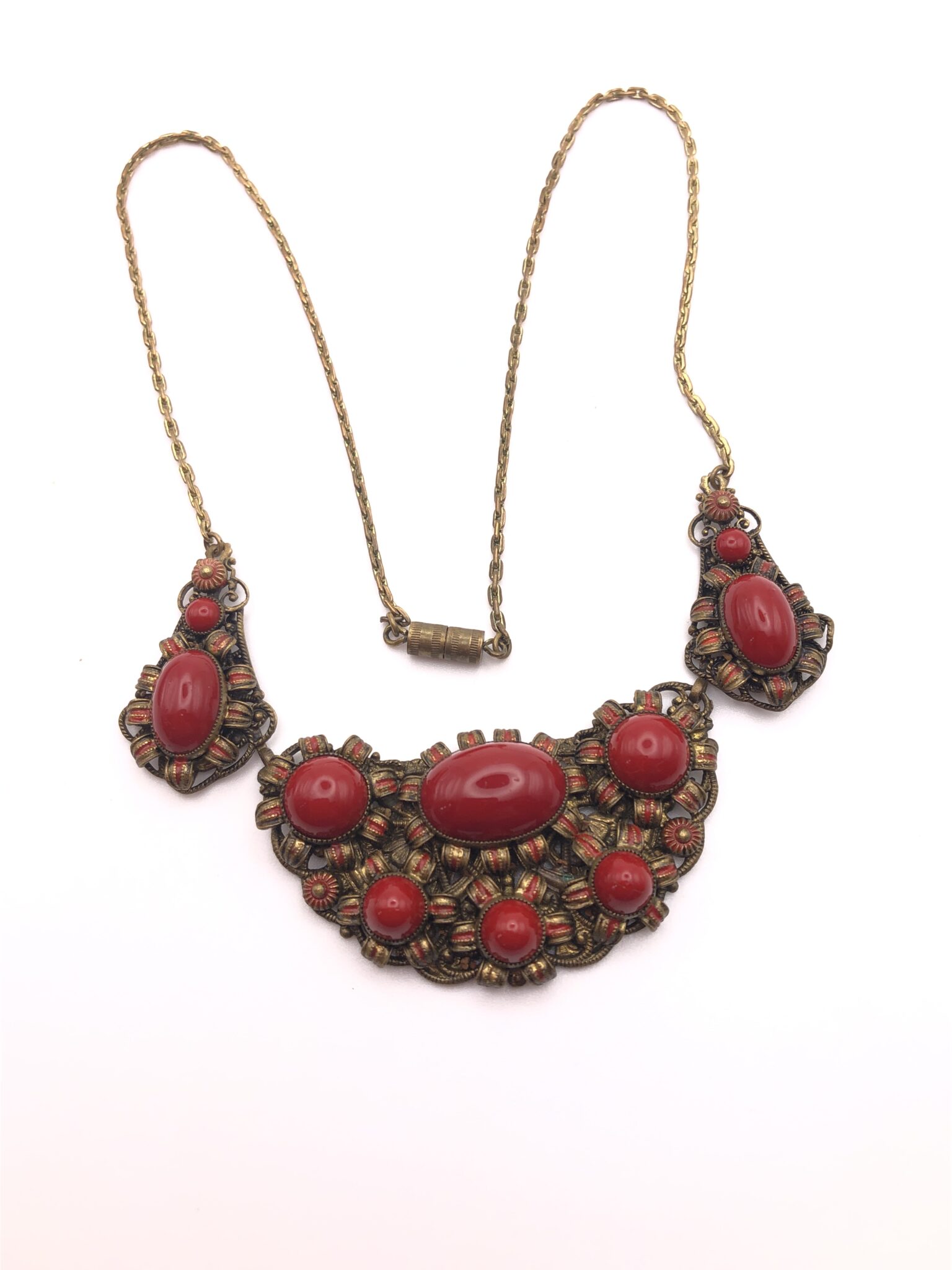 Vintage 1920s Neiger Red Panel Necklace - Jewels Past | Vintage Costume ...