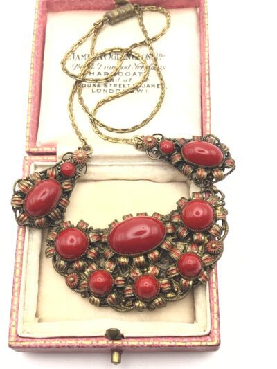 Vintage 1920s Neiger Red Panel Necklace